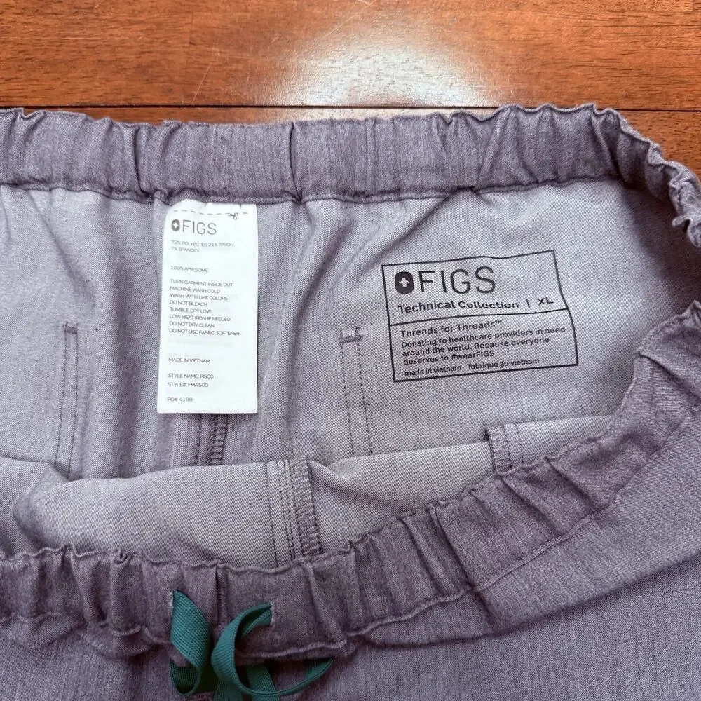 Figs Pisco Basic Scrub Pants Men's XL‎ Stretch Technical Collection Gray